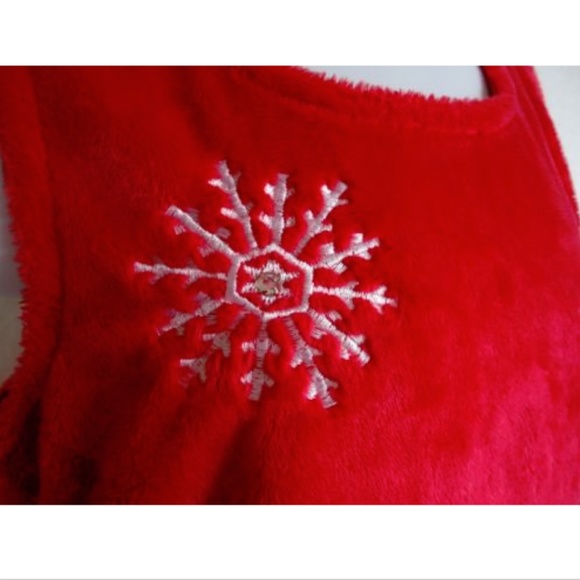 Chicken Noodle Romper Holiday Snowflake Red USA - Picture 2 of 4